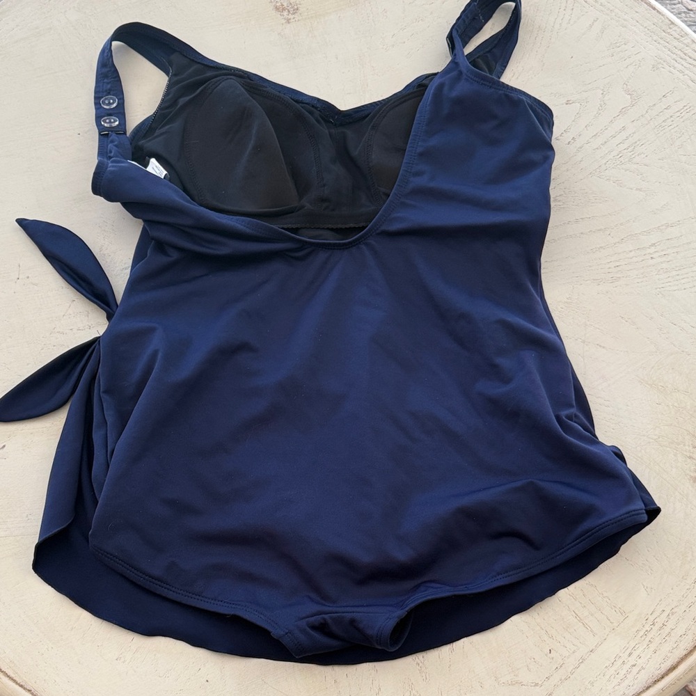 Navy One-Piece Swimsuit with Side Tie - Picture 9 of 11